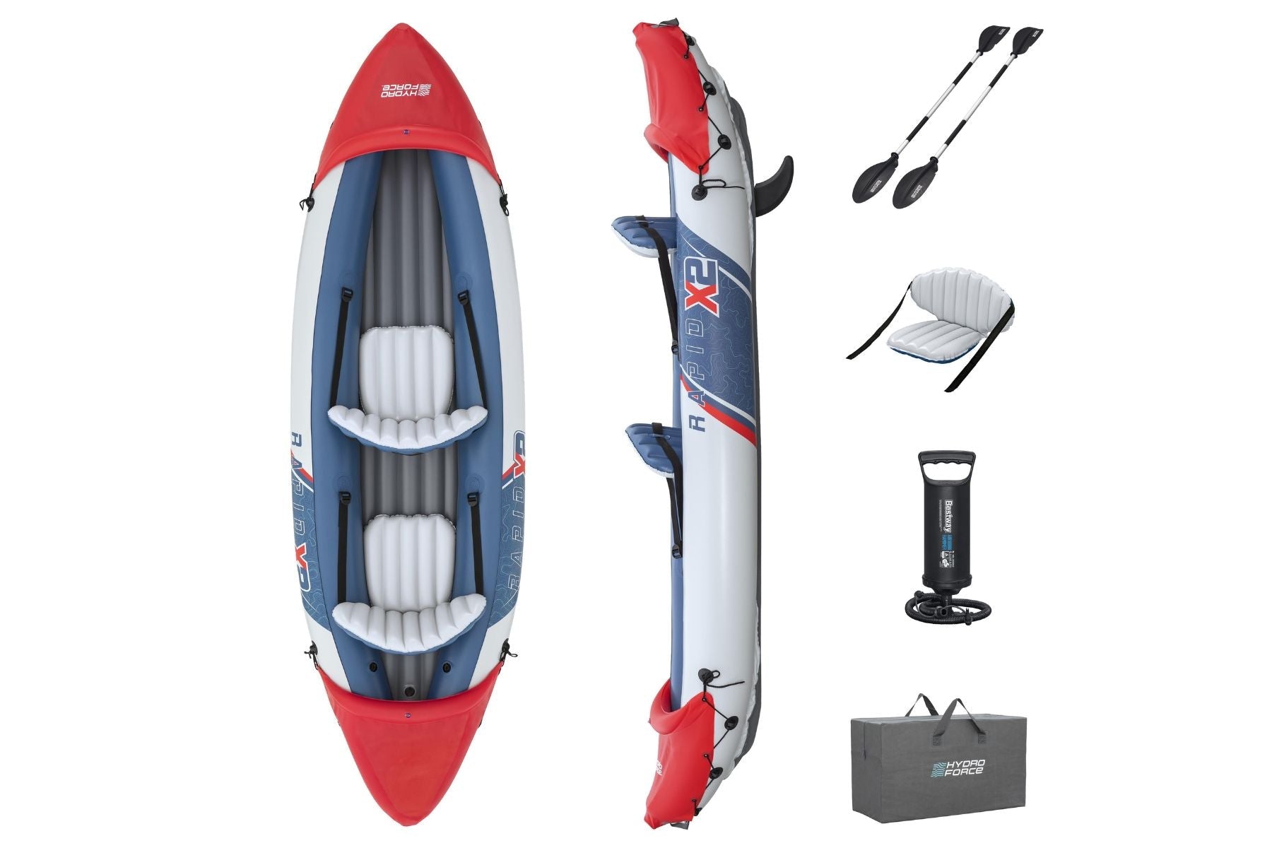 Hydro-force 2 Person Inflatable Kayak Set - Rapid X2