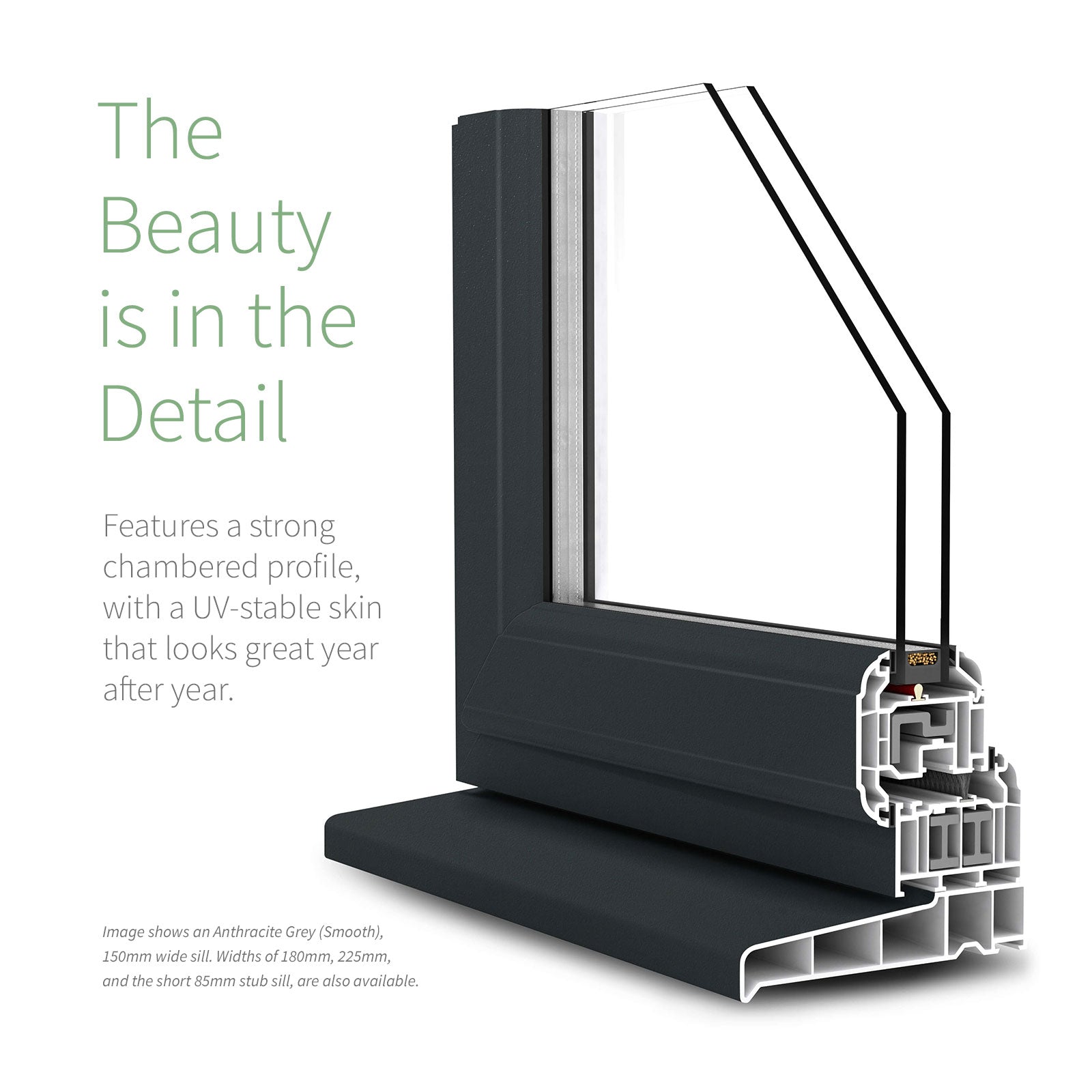 180mm Profile 22 Window Sill (with End Caps)