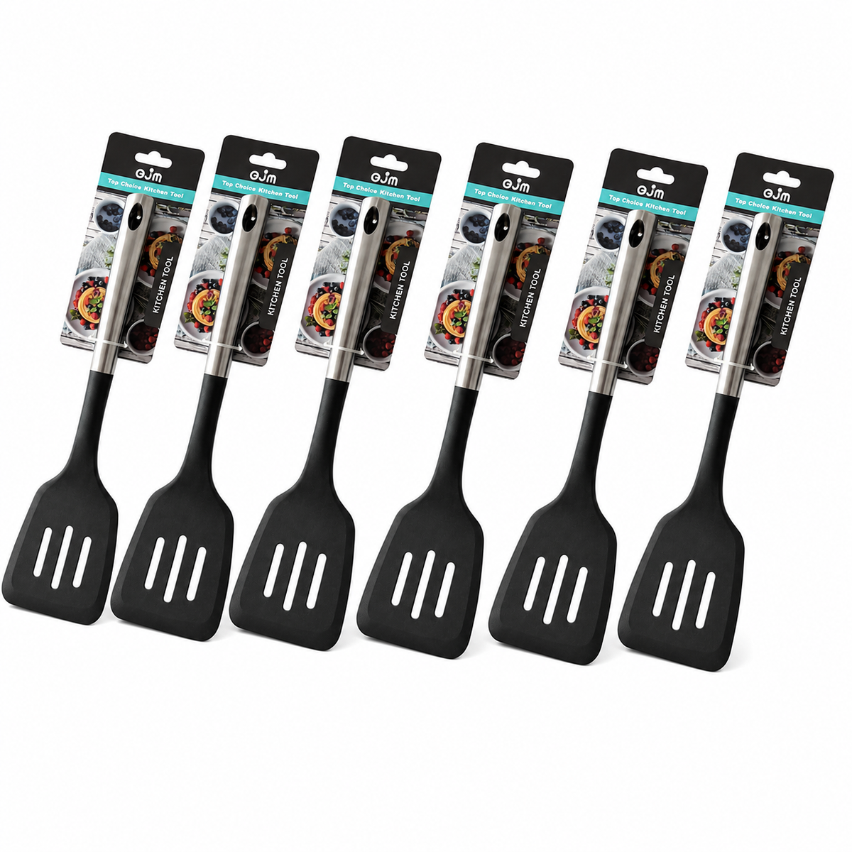 6PCS Kitchen Slotted Spatula Set Non-Stick Turner Heat Resistant Nylon Cooking Utensil