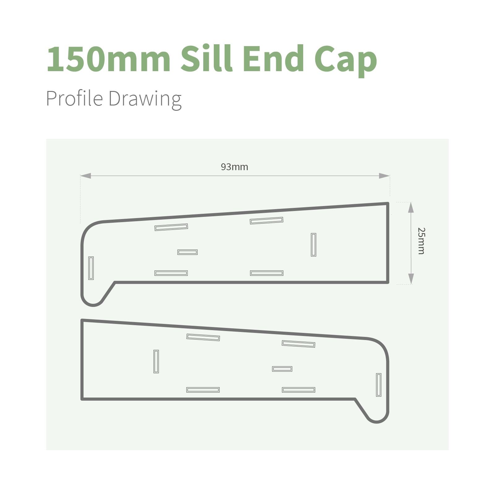 150mm Profile 22 Window Sill End Caps