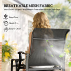 2-Piece Outdoor Glider Chair with Ottoman and All-Weather Breathable Mesh, Black