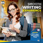 Retractable Ballpoint Pens | Mixed Colours | 16 Pack