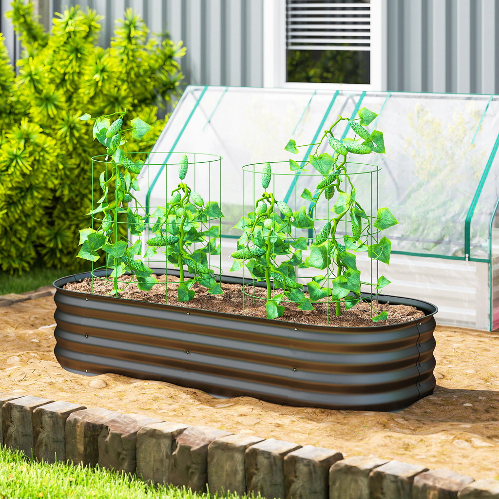 5' x 2' x 1' Galvanized Raised Garden Bed Kit, Dark Gray