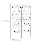 2 Pack 71" x 20" Metal Garden Trellis for Climbing Plants, Leaf Design