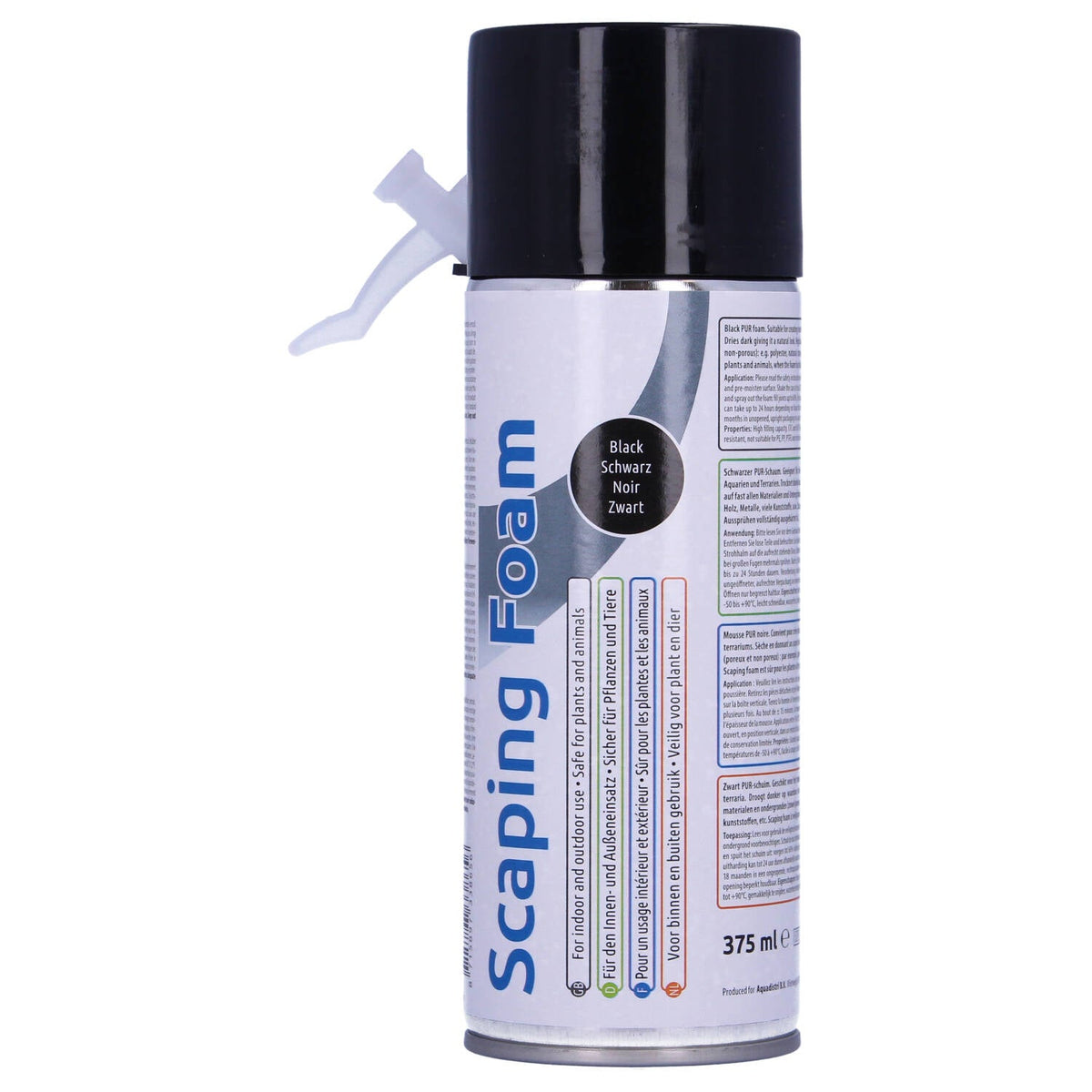 Black Scaping Foam 375ml - Safe & Durable Aquatic Solution