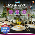 Black Round Table Cloth 140cm Disposable | Halloween Party | 72 Pack