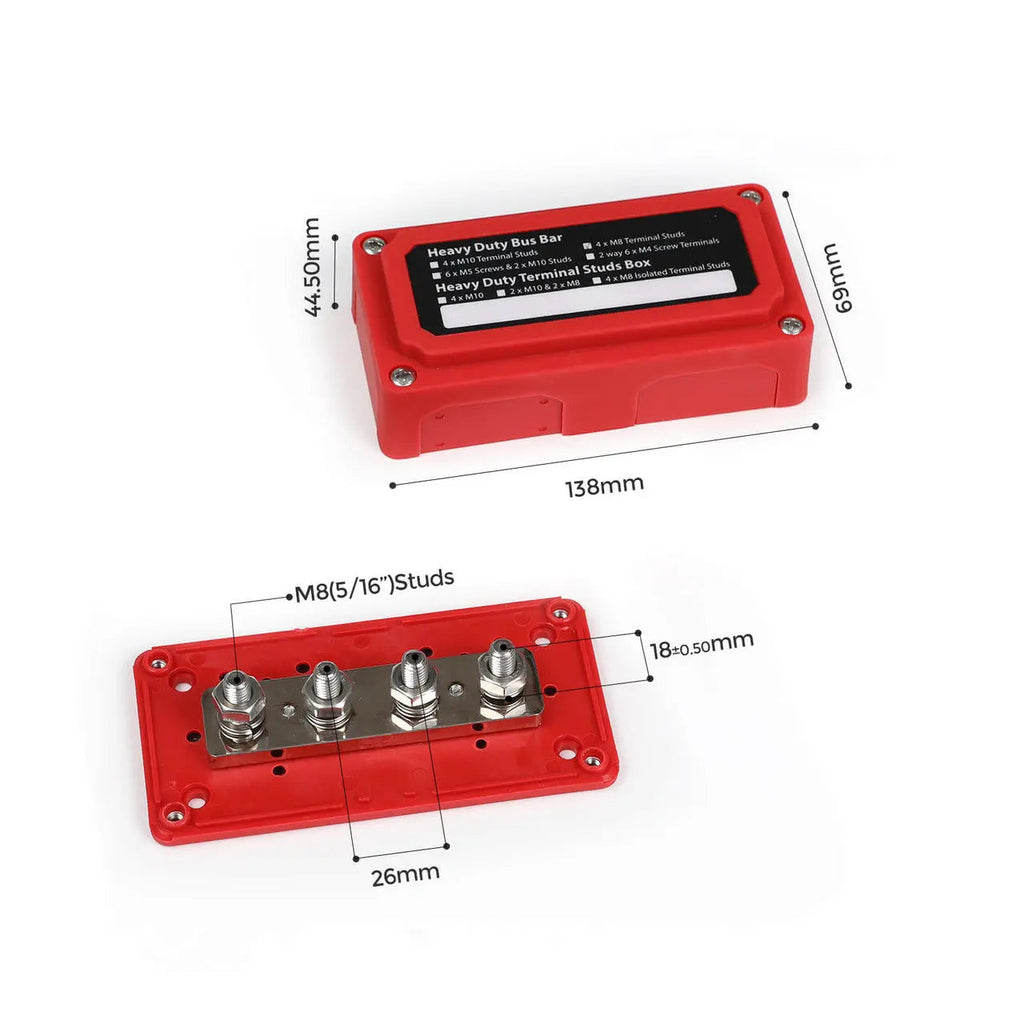 100A/300A  Red/Black Busbar