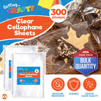 Clear Cellophane Wrap 50x70cm | Hampers Flower Gift Plastic | 300 Pack
