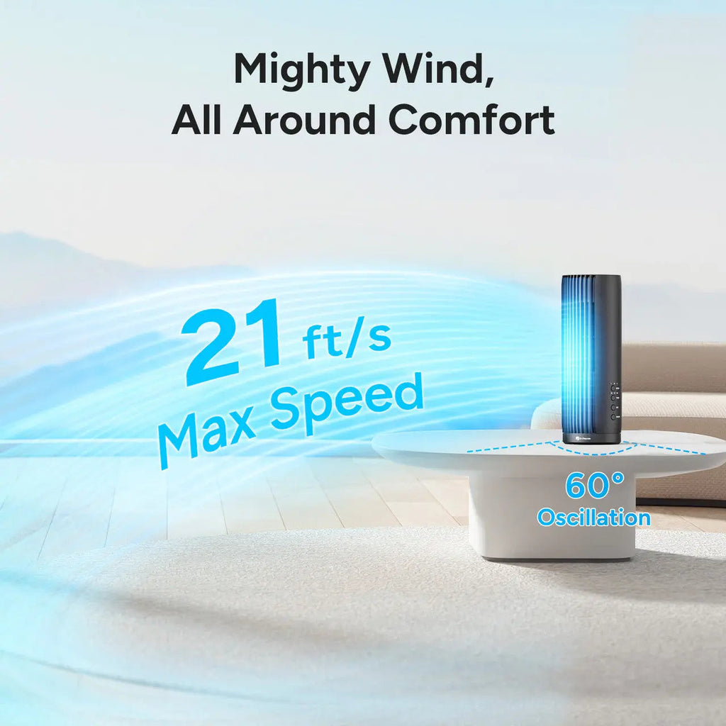 Dr.Prepare 12-Inch Tower Fan with 25W AC Motor