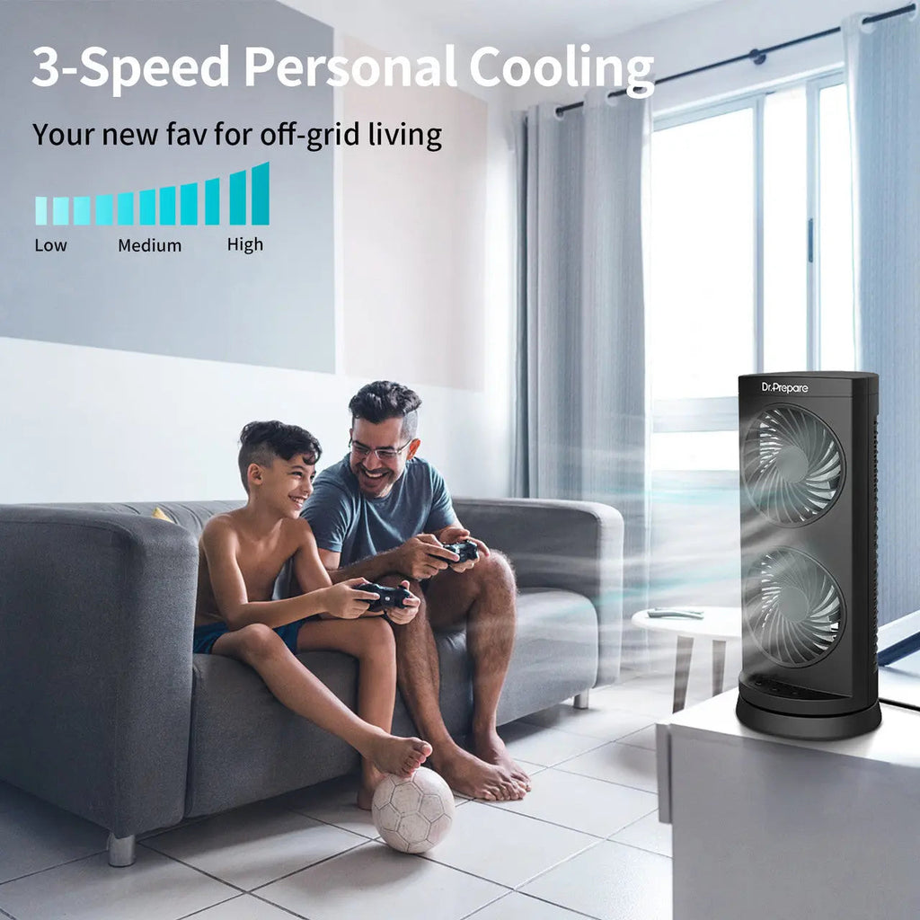 Dr.Prepare Dual Oscillating Tower Fan