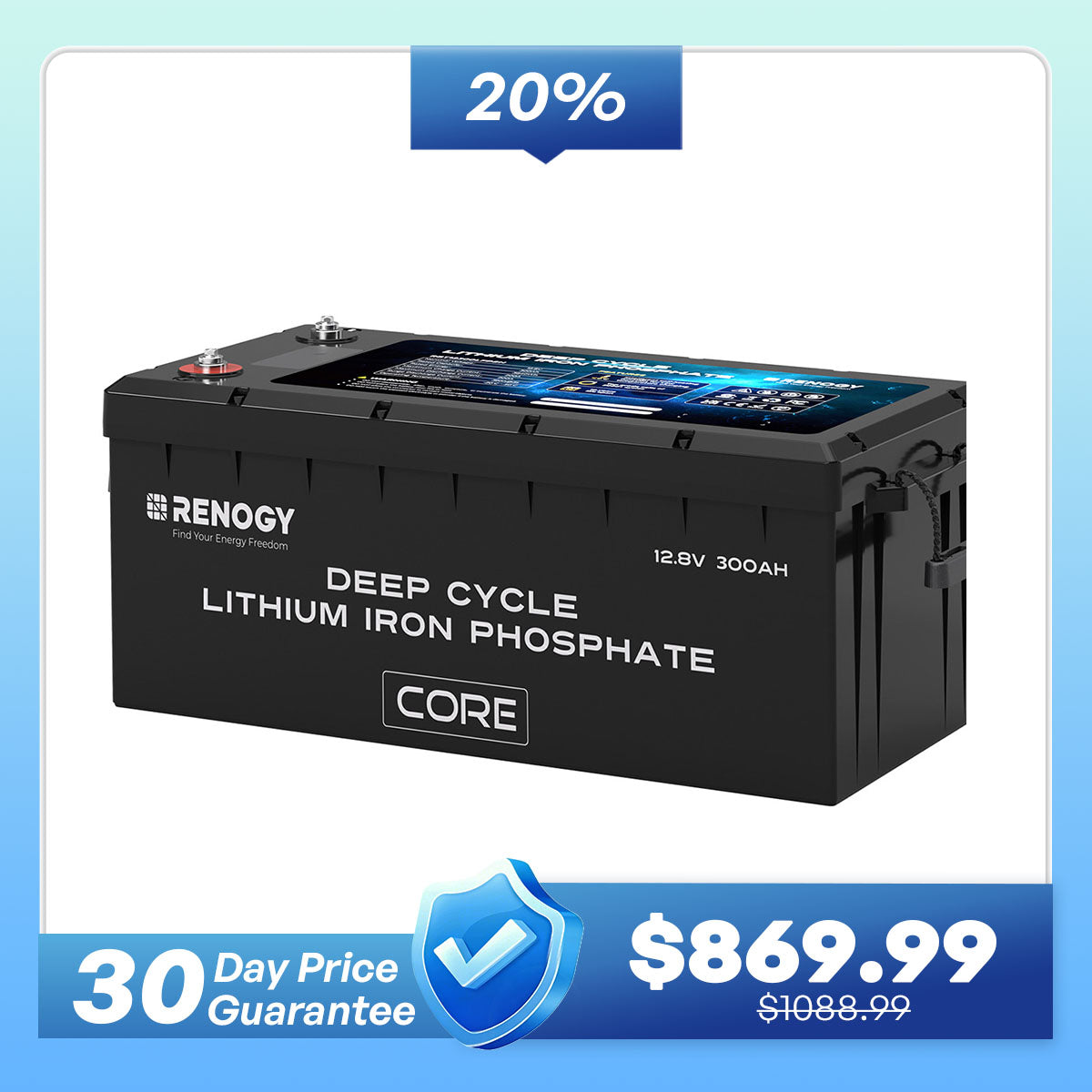 12V 300Ah LiFePO4 Battery w/ Low-Temperature Protection