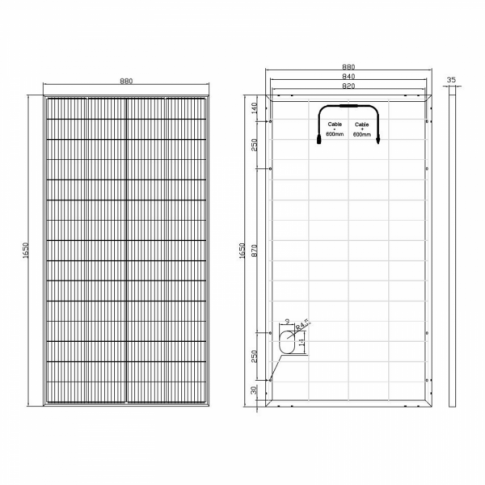 300W Bi-Facial Rigid Solar Panel
