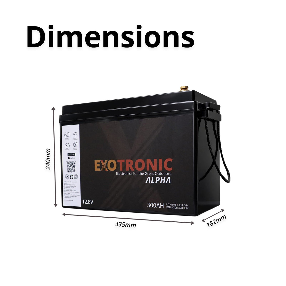 Twin Pack Exotronic 12V 300Ah Alpha IP67 Smart Bluetooth Lithium Battery