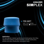 Halder Simplex soft-face mallet, cast iron housing - TPE-soft / TPE-mid
