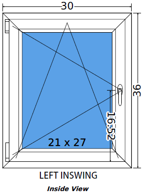30"x36" Single Sash European uPVC Tilt and Turn Window