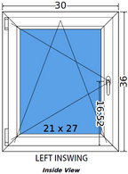 30"x36" Single Sash European uPVC Tilt and Turn Window