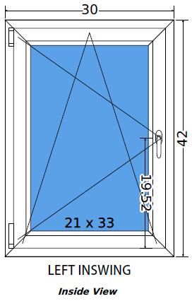 30"x42" Single Sash European uPVC Tilt and Turn Window