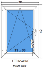 30"x42" Single Sash European uPVC Tilt and Turn Window