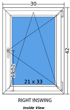 30"x42" Single Sash European uPVC Tilt and Turn Window