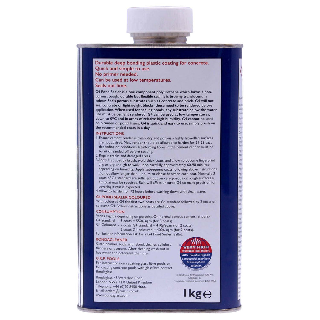 G4 Black Pond Paint/Sealant 1kg - Waterproof Bond
