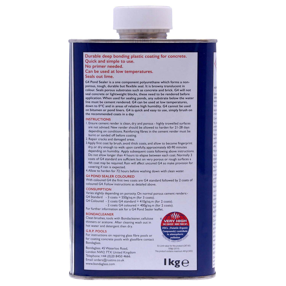 G4 Black Pond Paint/Sealant 1kg - Waterproof Bond