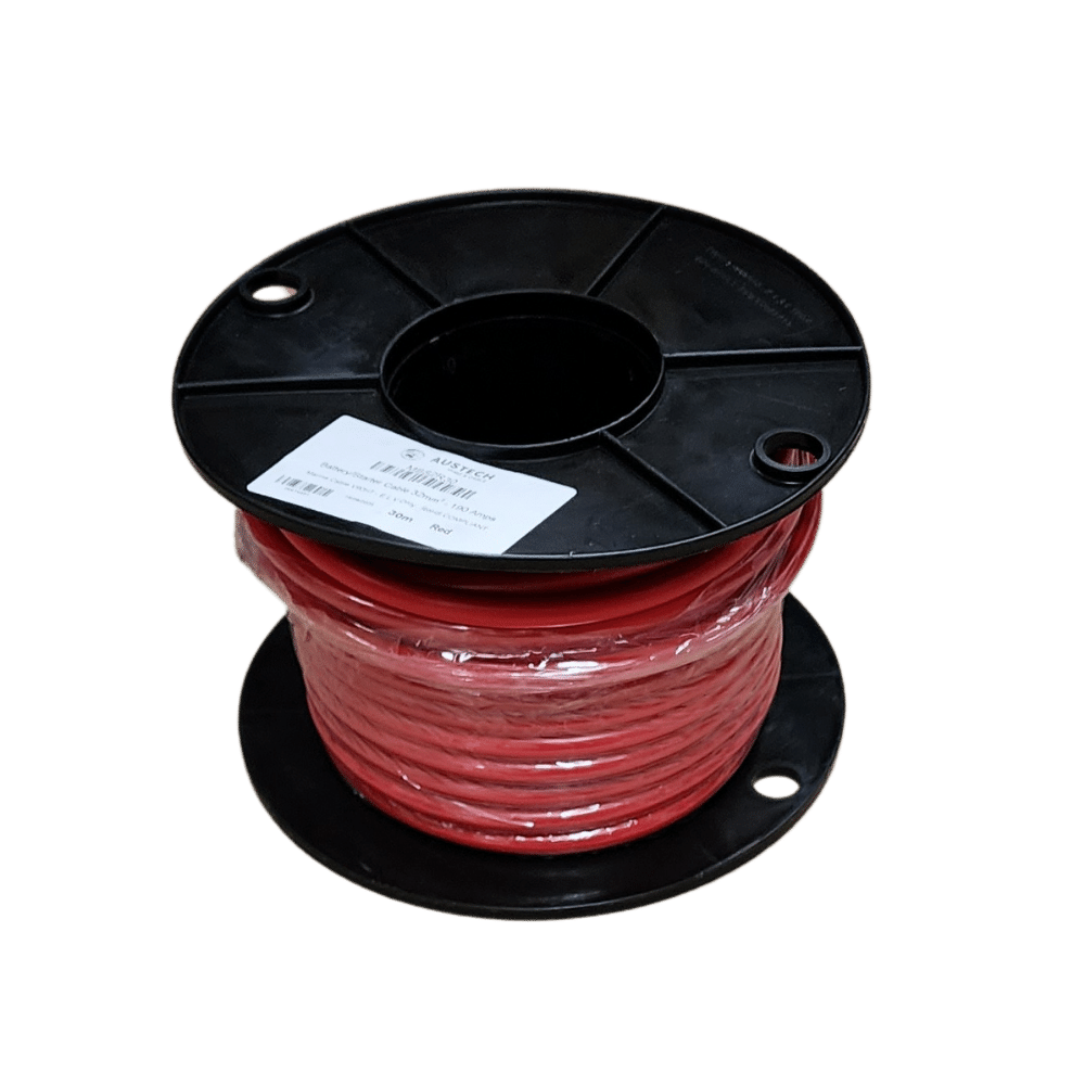 30m Roll of 2B&S (32mm²) Red Single Core Marine (Tinned) Cable