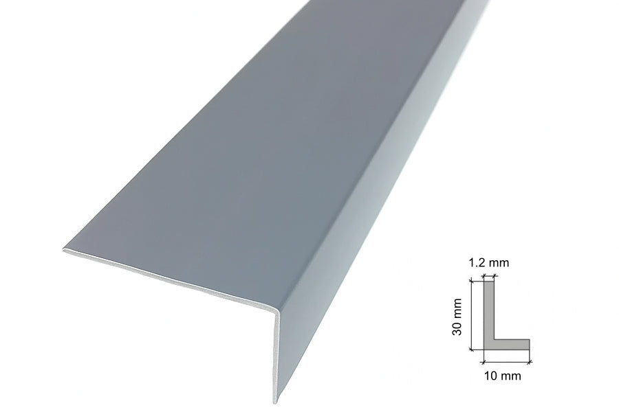 Dark Grey PVC Corner Angle Trim – Plastic Edge Bead 1m & 2.48m