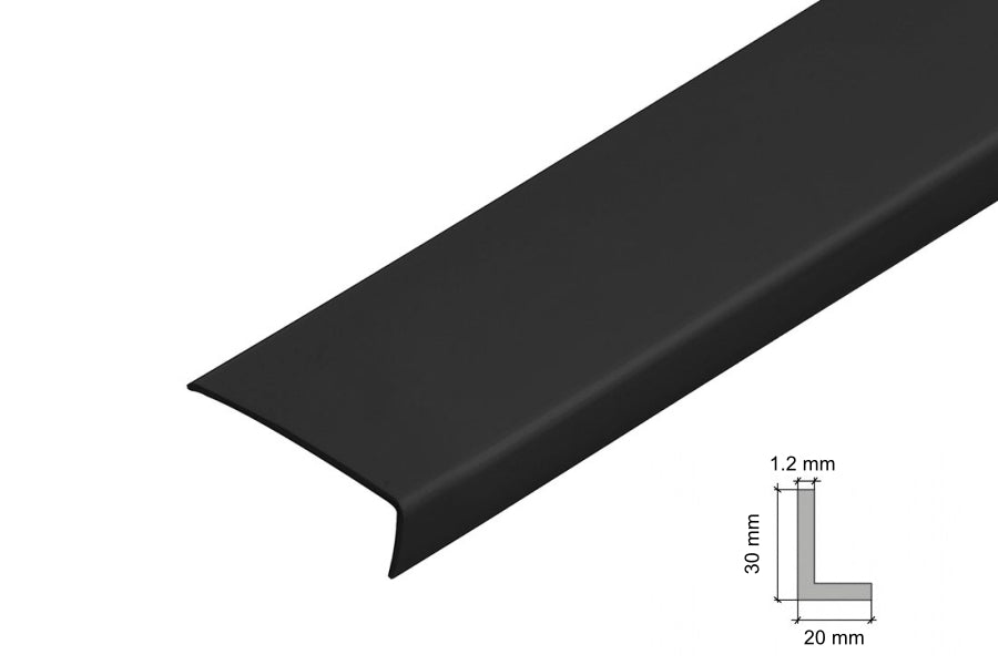 Unequal Black PVC Corner Angle Trim – 1m and 2.48m