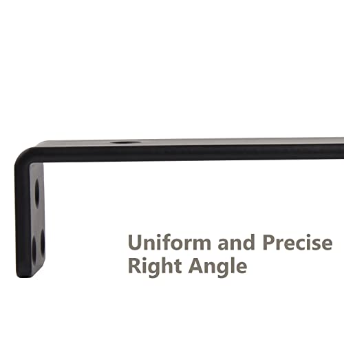 NEODROP 6-Pack 4 Inch Floating Shelf Brackets, Heavy Duty Hidden Shelves Bracket for Kitchen, Nursery, Black Powder Coated Steel - size: 4 Inch, style: 6 Pack