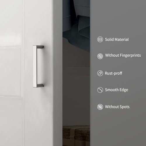 10 Pack 3.75 Inch Brushed Nickel Cabinet Pulls, Kitchen Hardware - color: Brushed Satin Nickel, size: 3.75"/96MM Hole Center, style: 10 Pack