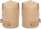 Zeluga Non-slip Kneepads with Adjustable Straps, Safety Leather Knee Pads with Dense Padding Protection, Double Thick Lining (Tan) - color: Tan