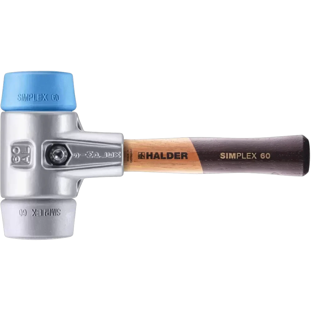 Halder Simplex soft-face mallet, aluminium housing - TPE-soft / TPE-mid - Short Handle