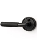 Knurled Door Lever Black Privacy Door Handle, 1 Pack - color: Black