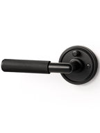 Knurled Door Lever Black Privacy Door Handle, 1 Pack - color: Black
