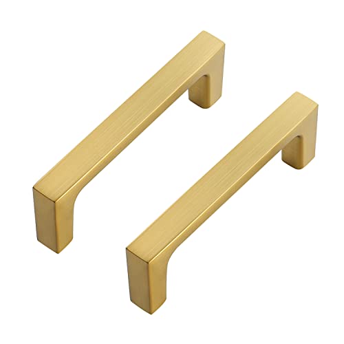Ravinte Brushed Brass Solid Pulls Cabinet Handles 3 Inch 5 Pack - size: 3 Inch Hole Center