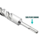 2 Pcs 9/16"x 12.2"(14x310mm) SDS Plus Rotary Hammer Bit for Concrete - size: 9/16 in x 12.2 in (14 x 310mm)