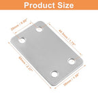 Stainless Steel Flat Straight Brace Bracket, 20-Pack, Silver