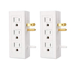 Cable Matters 2-Pack 6 Outlet Splitter, Grounded Side Access Wall Tap