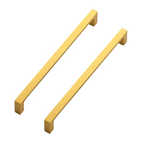 Ravinte Brushed Brass Solid Pulls Cabinet Handles 7-1/2 Inch 5 Pack - size: 7-1/2 Inch Hole Center