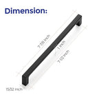 Ravinte Matte Black Square & Solid Cabinet Handles,7-1/2 Inch,15 Pack - size: 7-1/2 Inch Hole Center