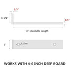 NEODROP 6-Pack 4 Inch Floating Shelf Brackets, Heavy Duty Hidden Shelves Bracket for Kitchen, Nursery, Black Powder Coated Steel - size: 4 Inch, style: 6 Pack