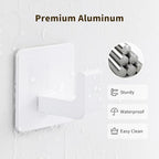 GWAAZXGZ Square Self Adhesive Towel Hooks - 2 Pack White Metal Hooks - color: White, size: 2 Pack