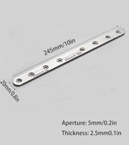 4 Pack Flat Mending Plate for Wood, Stainless Steel Straight Brackets Flat Repair Fixing Wood Brace Joining Plates Connector with Fixing Screws (4, One line shape10in) - size: One Line Shape 10 in