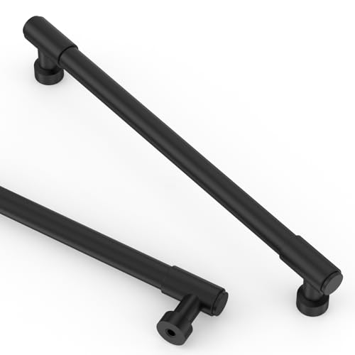 Asidrama Matte Black Kitchen Cabinet Pulls,10 Inch,10 Pack - color: Matte Black, size: 10" Hole Center