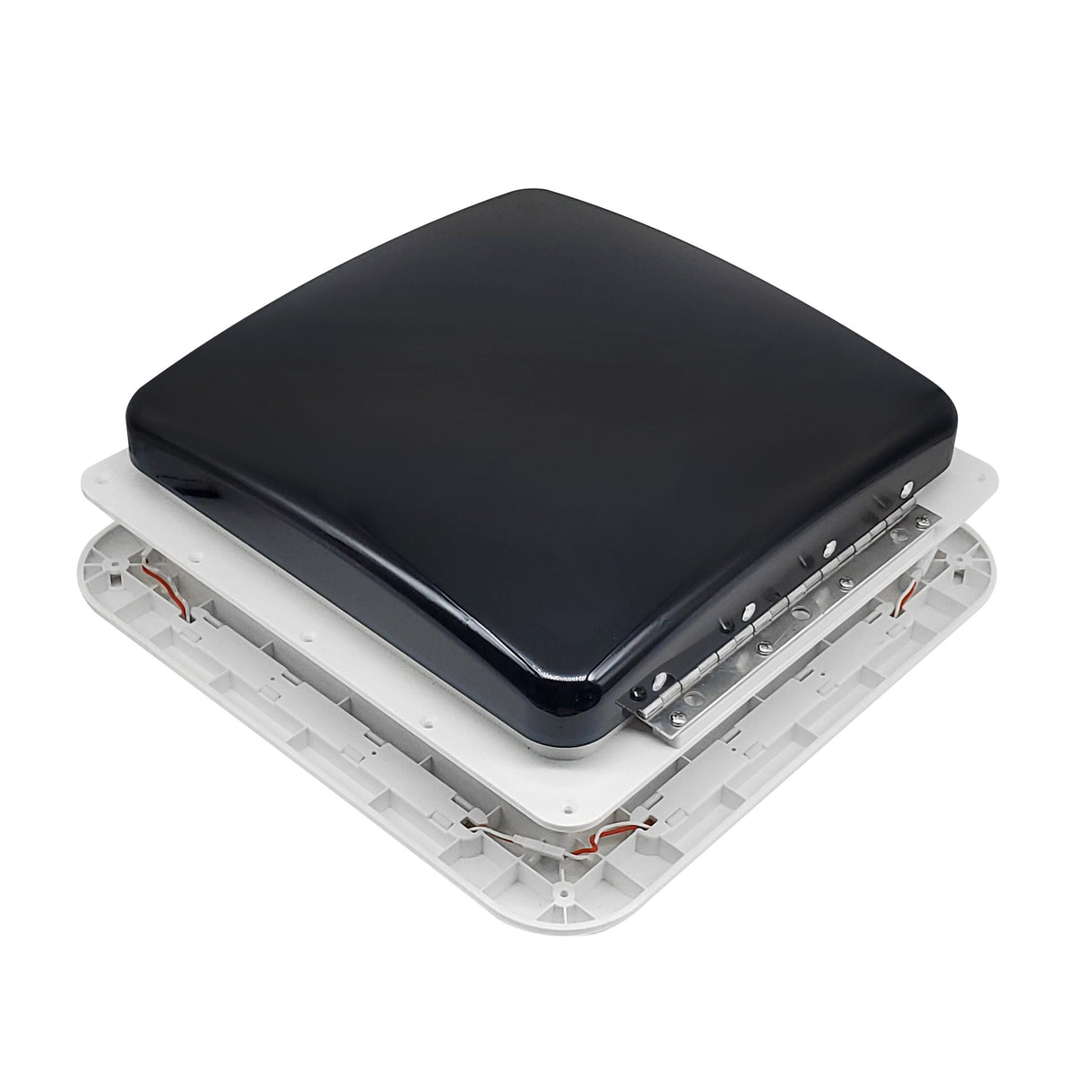 12V Shower Roof Vent With LED Lights And Tinted Lid Suits Roof Thickness 50-80mm