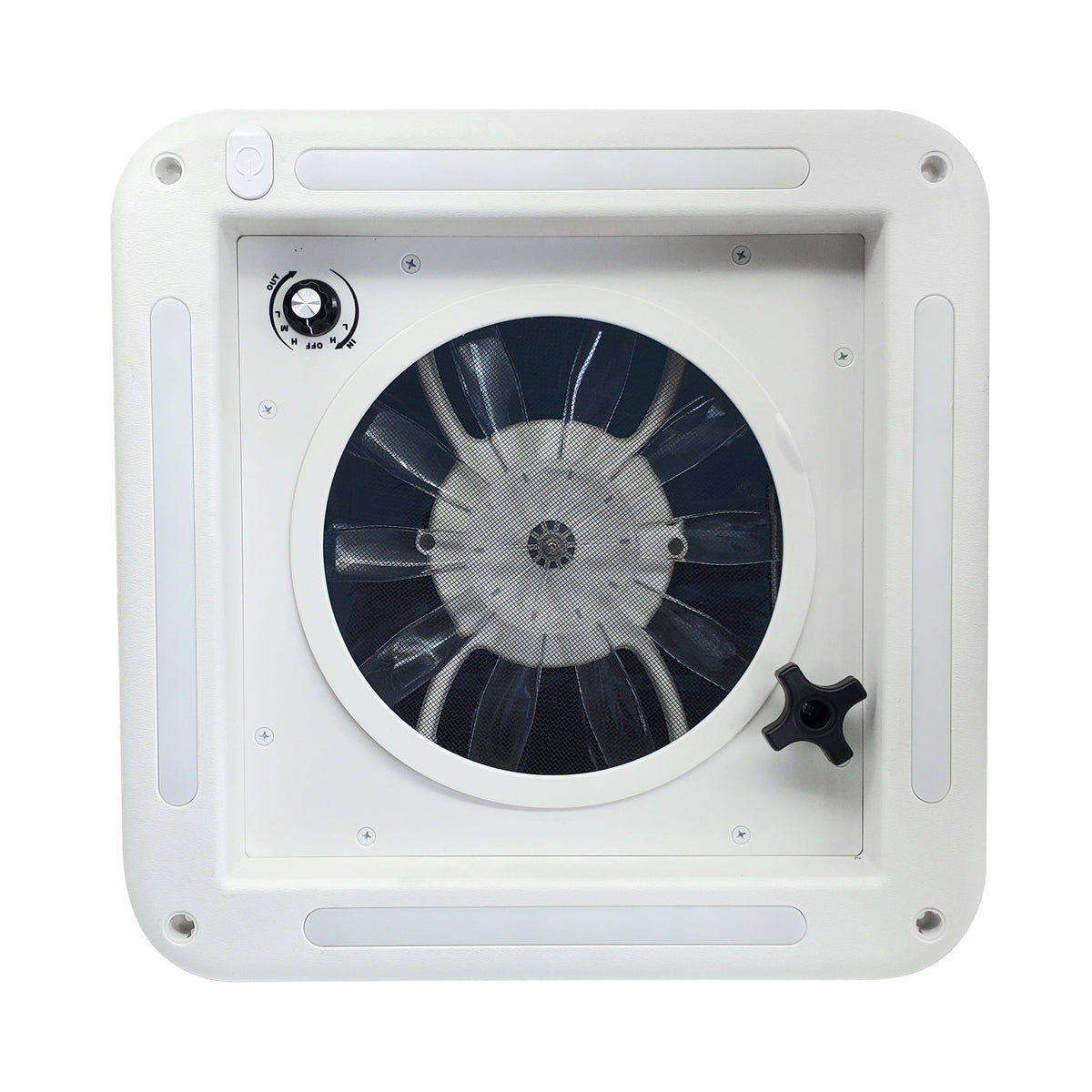 12V Shower Roof Vent With LED Lights And Tinted Lid Suits Roof Thickness 50-80mm