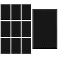 ENERLITES Blank Metal Wall Plate, 1-Gang, 10 PACK, Black Matte - color: Black Matte, size: 1 Gang - Standard