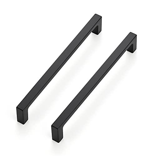 Ravinte Matte Black Square & Solid Cabinet Handles,6-1/4 Inch,15 Pack - size: 6-1/4 Inch Hole Center