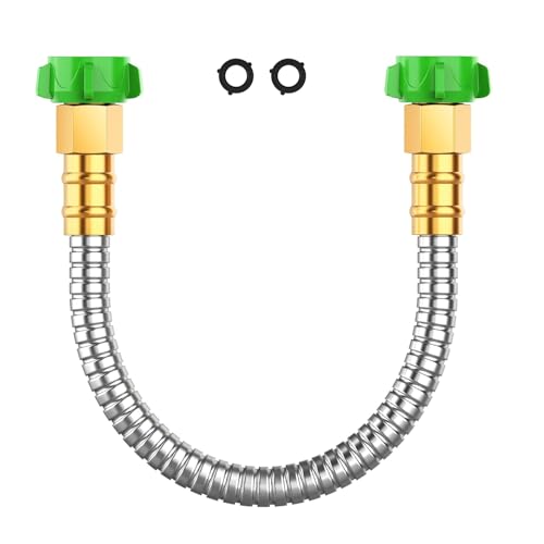 Short Metal Garden Hose Connector 10FT, Stainless Steel Small Hose Extension Adapter for Hose Reel, Flexible, Lightweight & Heavy Duty Water Pipe, No Kinking Outdoor Water Hose for Yard - size: 10FT