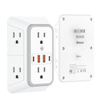 2 Pack Outlet Extender 6 Outlet Wall Plugs 2 USB A Ports and 2 USB C Ports - size: 2pack